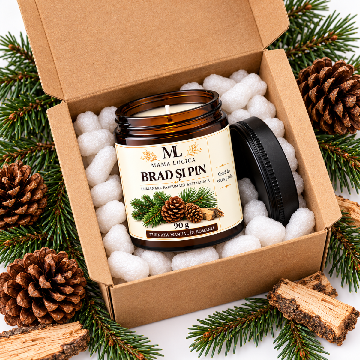 Brad și Pin – Ceară vegetală, 90 g 3
