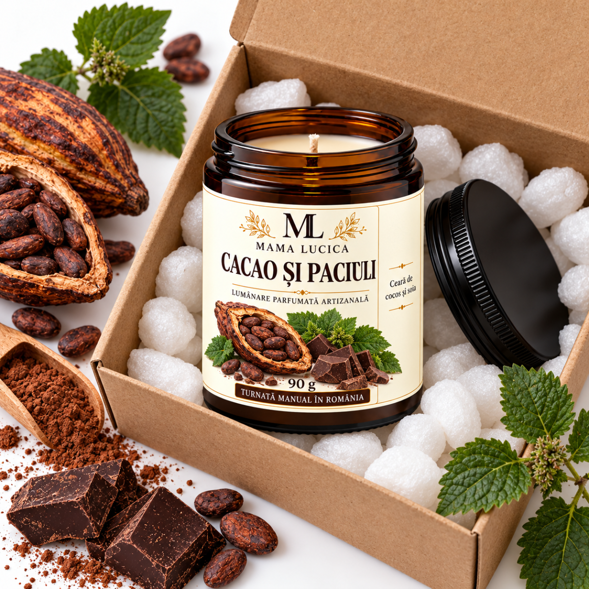 Cacao și Paciuli – Ceară vegetală, 90 g 3