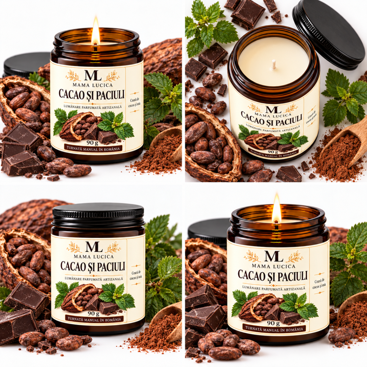 Cacao și Paciuli – Ceară vegetală, 90 g 2