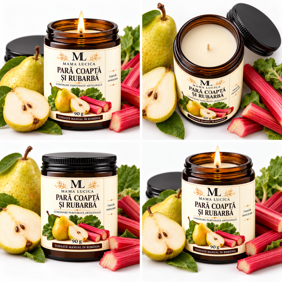 Pară Coaptă și Rubarbă – Ceară vegetală, 90 g 2
