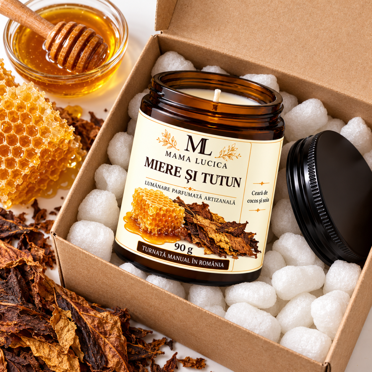 Miere și Tutun – Ceară vegetală, 90 g 3